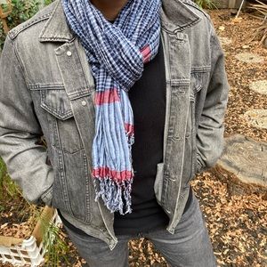 Lightweight Blue & Red Scarf